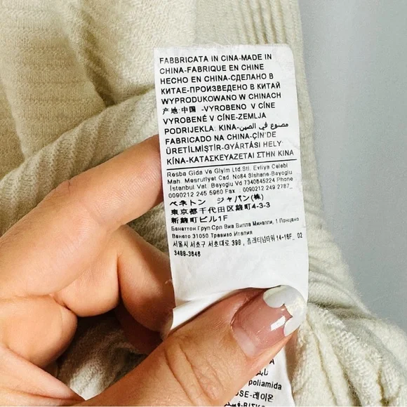 Sisley Fine Cashmere Blend Sweater Scandinavian Knit S - Picture 7 of 10